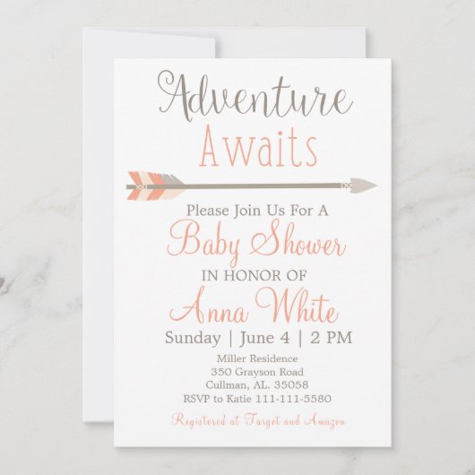 Adventure Attend Baby shower Invitation (Devant)
