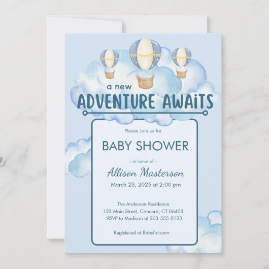 Adventure Attend Baby shower Invitation (Devant)