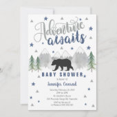 Adventure Attend Baby shower Invitation Marine (Devant)