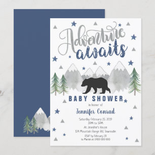Adventure Attend Baby shower Invitation Marine