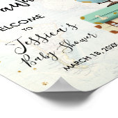 Adventure Attend Floral Baby shower Affiche de bie (Coin)