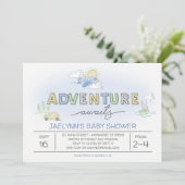 Adventure Attend Invitation Baby shower Voyage (Debout devant)