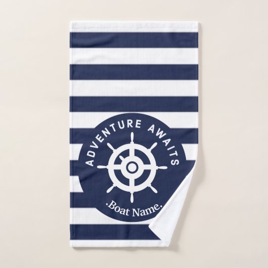 Adventure Attend. Nommez Votre Bateau. (Serviette à main)