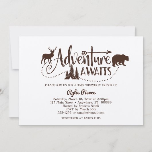 Adventure Attend Wilderness Baby shower Invitation (Devant)