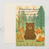 Adventure Attend Woodland Baby shower Invitation (Devant / Derrière)