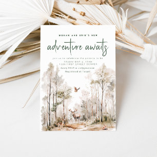 Adventure Attend Woodland Baby shower Invitation
