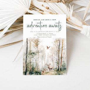 Adventure Attend Woodland Baby shower Invitation