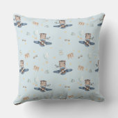 Adventure Aviation Schattige Beer Blue Plane Kussen (Achterkant)