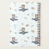 Adventure Aviation Schattige Beer Blue Plane Monog Planner (Achterkant)