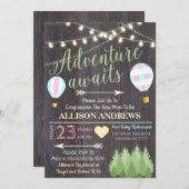 Adventure Await and Baby shower Invitation (Devant / Derrière)