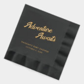 Adventure Await Baby shower Foil Stamped Napkins (Gauche)