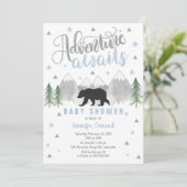 Adventure Await Baby shower Invitation - Baby Boy (Debout devant)