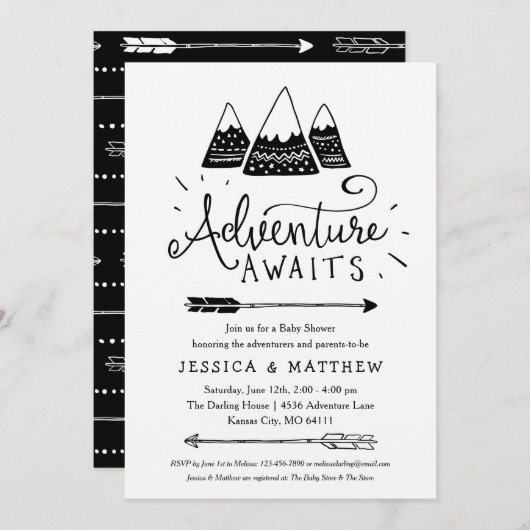 Adventure Await Baby Shower Invitations (Devant / Derrière)