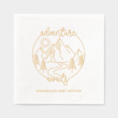 Adventure Await Baby shower personnalisé serviette (Recto)