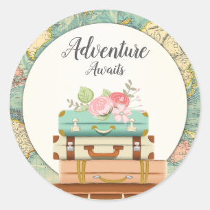 Adventure Await baby shower Sticker Enveloppe Scea