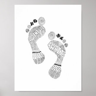 Adventure Await Barefoot Poster