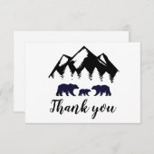 Adventure Await Bears Kraft Baby shower Merci (Devant / Derrière)