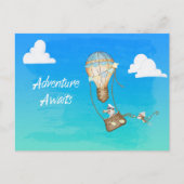 Adventure Await Hot Air Balloon Monkey Briefkaart (Voorkant)