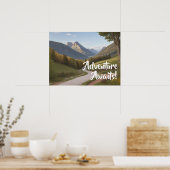 Adventure Await Mountain Giclée Art Poster Imprime (Cuisine)