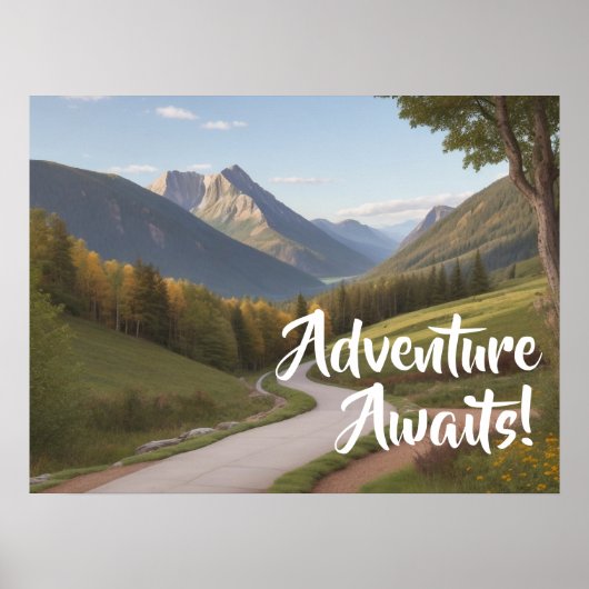 Adventure Await Mountain Giclée Art Poster Imprime (Devant)