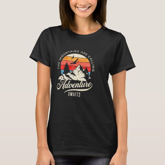 Adventure Await  Wilderness Camping T-shirt (Voorkant)