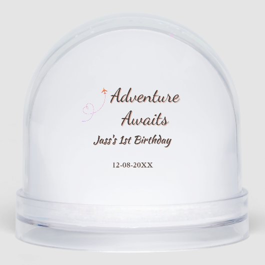 Adventure awaits 1st birthday name date planeretro (Avant)