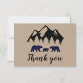 Adventure Awaits Beren Kraft Baby shower Bedankkaart (Voorkant)