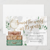 Adventure awaits BIRTHDAY, 75TH, Travel theme Kaart (Voorkant / Achterkant)