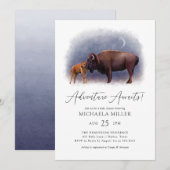 Adventure Awaits Boho Bison Desert Baby shower Kaart (Voorkant / Achterkant)