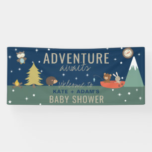 Adventure Awaits Boy Woodland Baby shower Spandoek