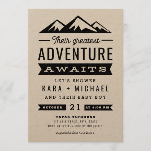 Adventure Awaits Kraft Baby shower Kaart