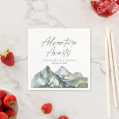 Adventure Awaits Mountain Boy Baby shower Servet (Insitu)