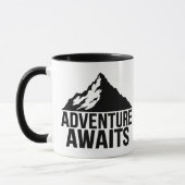 Adventure Awaits Mountain Hiking Design Mok (Links)