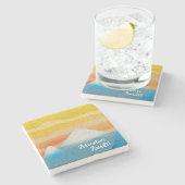 Adventure Awaits Mountain Sunset Stenen Onderzetter (Zijkant)