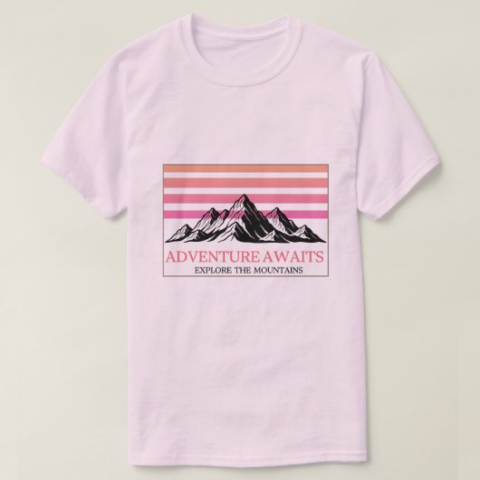 Adventure Awaits Mountain Sunset T-Shirt (Design devant)