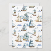 Adventure Awaits - Nautical Dream Ship Baby shower Kaart (Achterkant)
