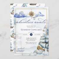 Adventure Awaits - Nautical Dream Ship Baby shower