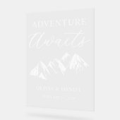Adventure Awaits Personalized Wedding Acryl Bord (Hoek)