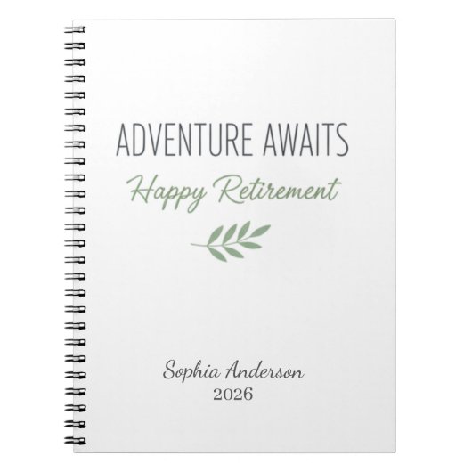 Adventure Awaits Retirement Personalized Notitieboek (Voorkant)
