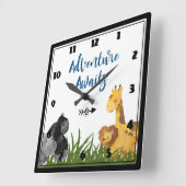 Adventure Awaits Safari Oerwoud Animals Vierkante Klok (Hoek)