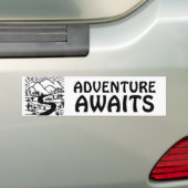 ADVENTURE AWAITS vanlife camper RVing Bumpersticker (Op auto)