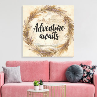 Adventure Awaits Wall Art | Travel and Wanderlust  Canvas Afdruk