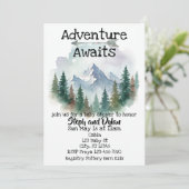 Adventure Awaits, Watercolor Woods Baby Shower Kaart (Staand voorkant)