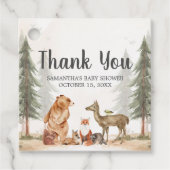 Adventure Awaits Woodland Baby Shower Bedankjes Labels (Voorkant)