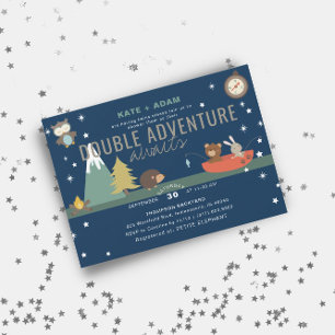 Adventure Awaits Woodland Boy Adoption Baby shower Kaart
