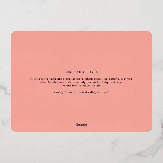 Adventure Awaits Woodland Girl Pink Baby shower Folie Uitnodiging (Achterkant)