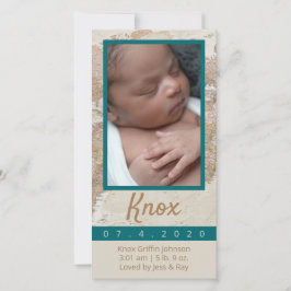 Adventure Baby Fotoaankondiging Bedankkaart