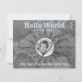 Adventure Baby Fotoaankondiging Bedankkaart