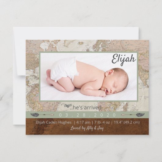 Adventure Baby Photo Faire-part (Devant)