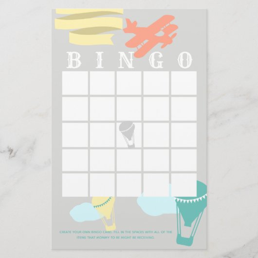 Adventure Baby shower Bingo Briefpapier (Voorkant)